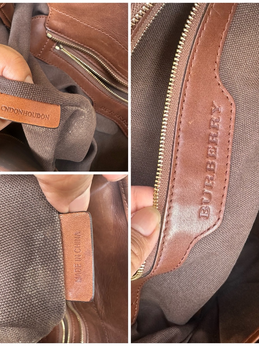 BURBERRY Plaid Leather hand bag - Picture 12 of 14
